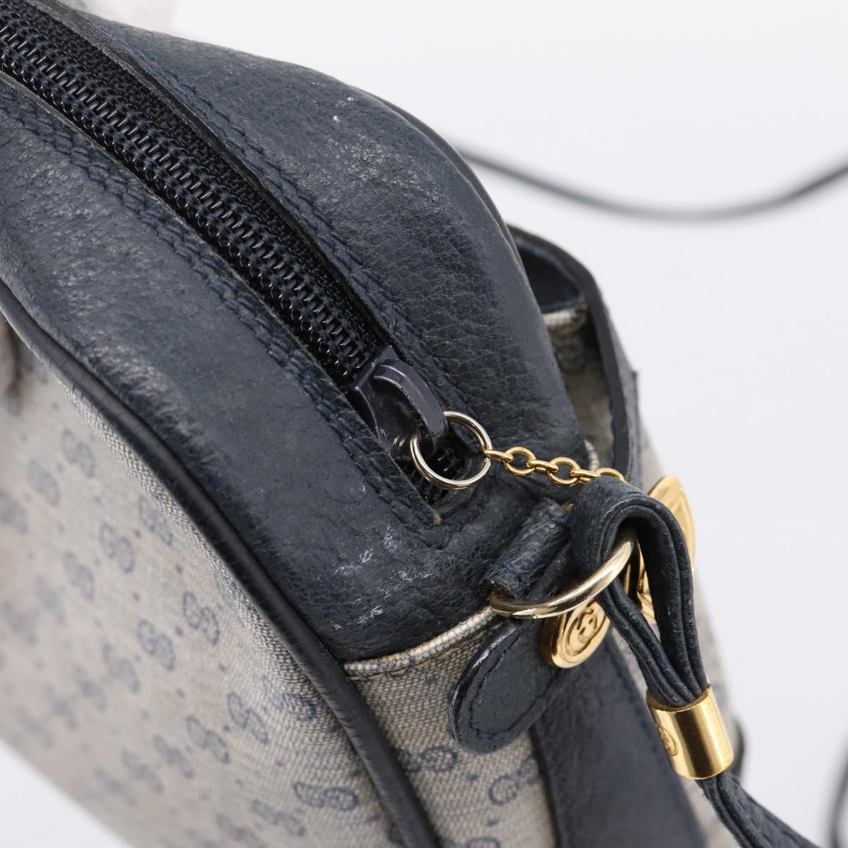 GUCCI Micro GG Supreme Shoulder Bag PVC Navy Gold 007 084 0423 Auth 201500