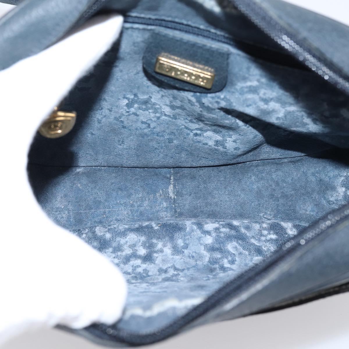 GUCCI Micro GG Supreme Shoulder Bag PVC Navy Gold 007 084 0423 Auth 201500