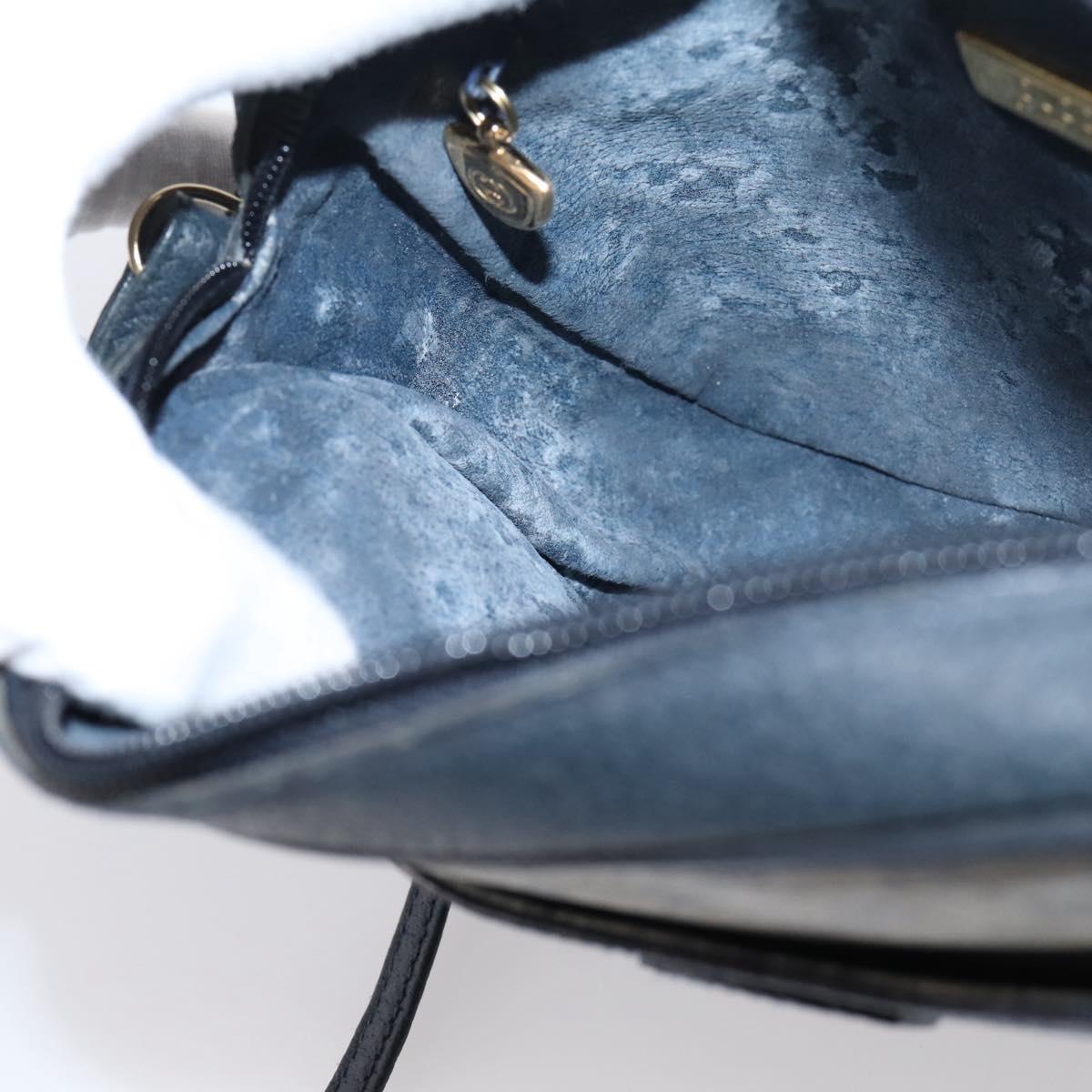 GUCCI Micro GG Supreme Shoulder Bag PVC Navy Gold 007 084 0423 Auth 201500