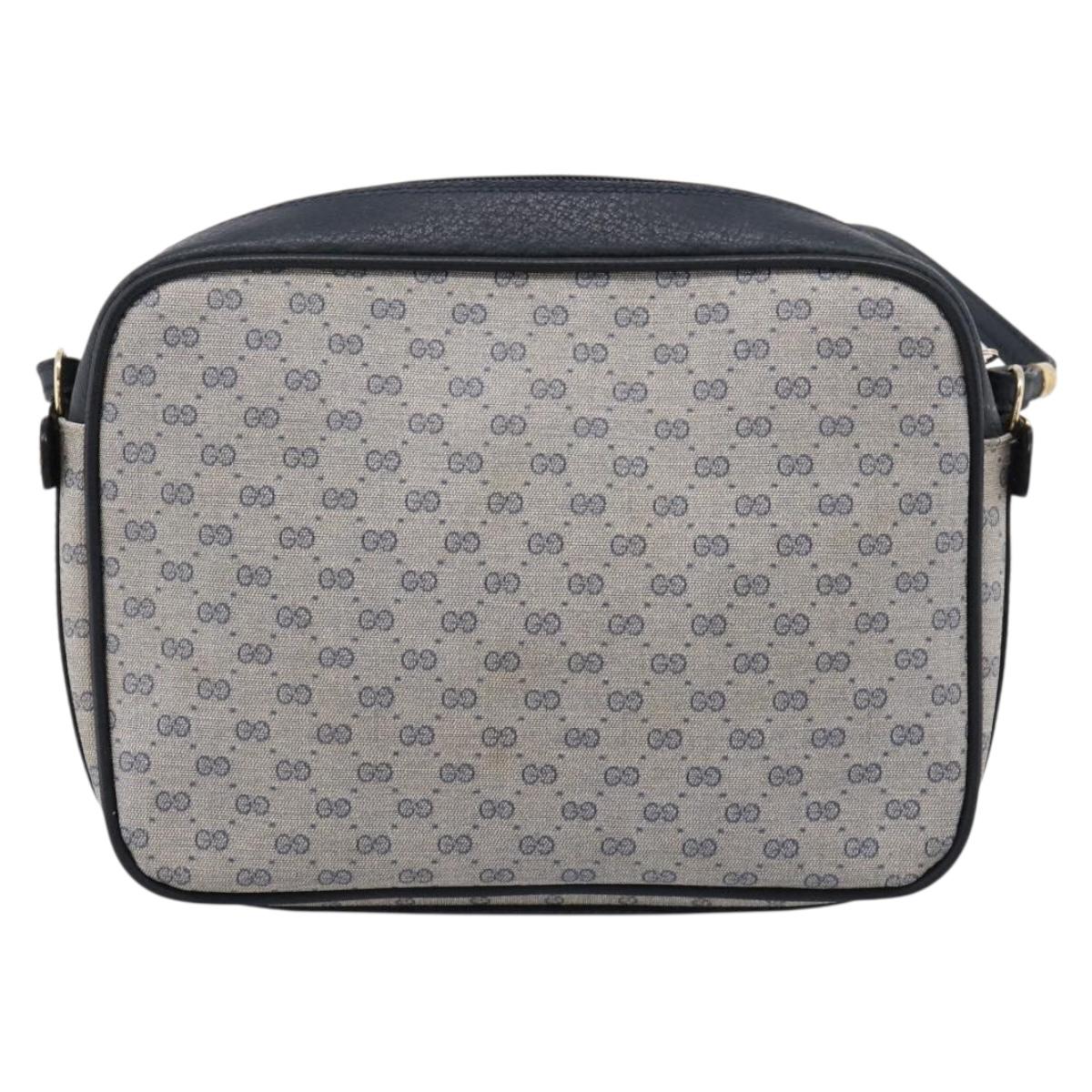 GUCCI Micro GG Supreme Shoulder Bag PVC Navy Gold 007 084 0423 Auth 201500