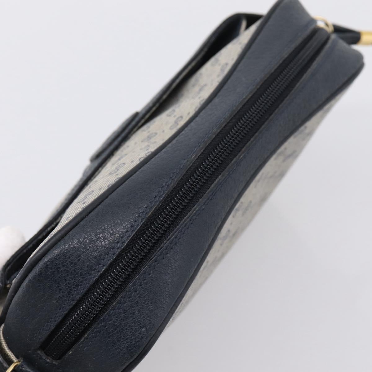 GUCCI Micro GG Supreme Shoulder Bag PVC Navy Gold 007 084 0423 Auth 201500