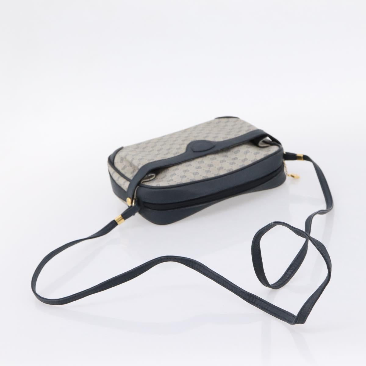 GUCCI Micro GG Supreme Shoulder Bag PVC Navy Gold 007 084 0423 Auth 201500