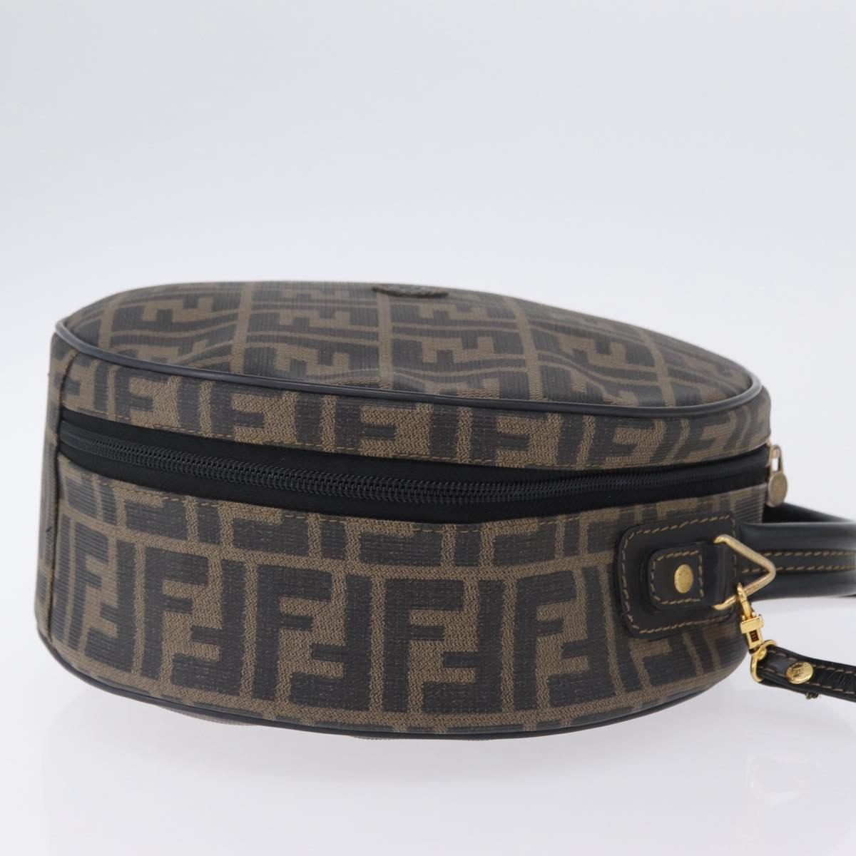 FENDI Zucca Canvas Hand Bag PVC 2way Black Brown Auth 201505A
