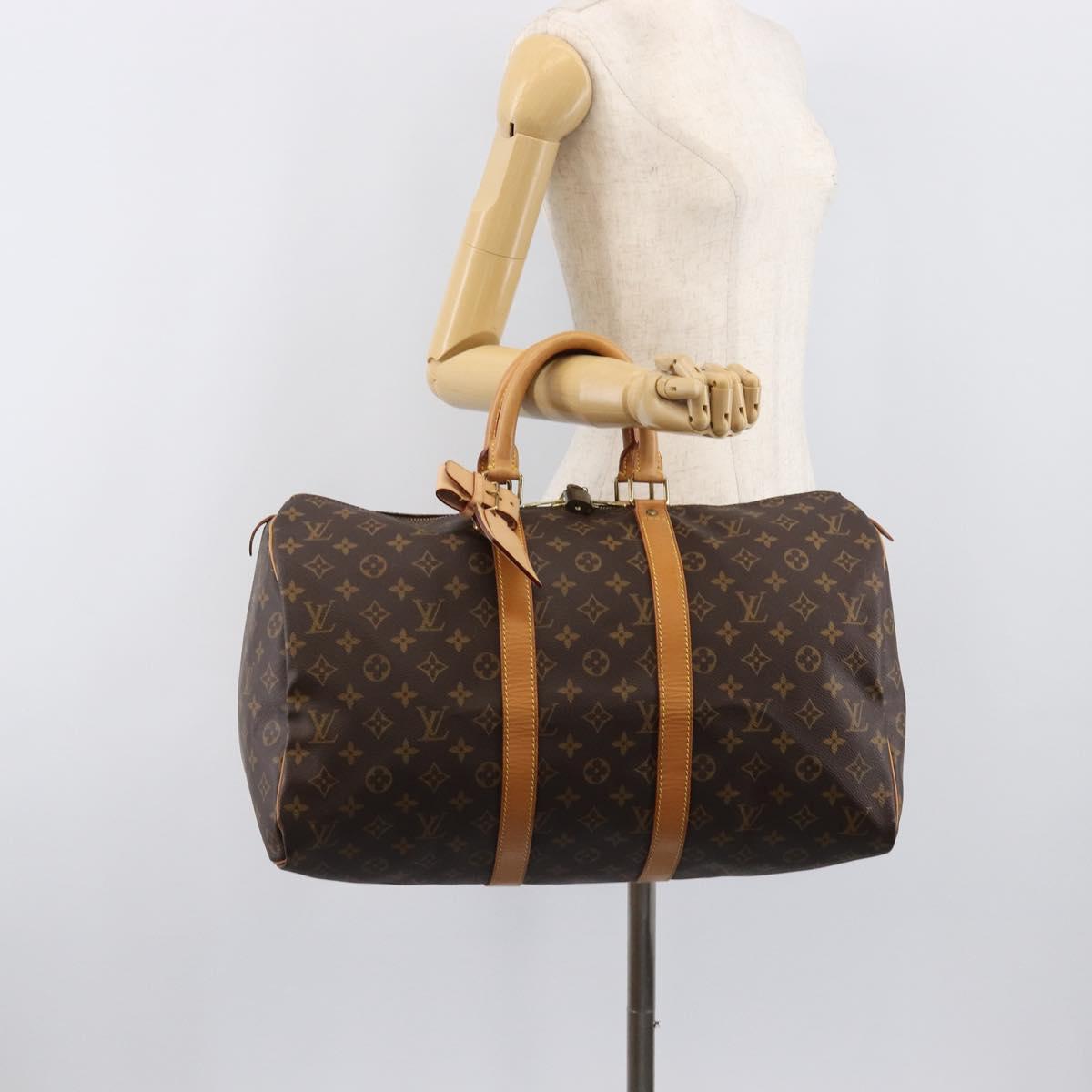 LOUIS VUITTON Monogram Keepall 45 Boston Bag M41428 LV Auth 201506V
