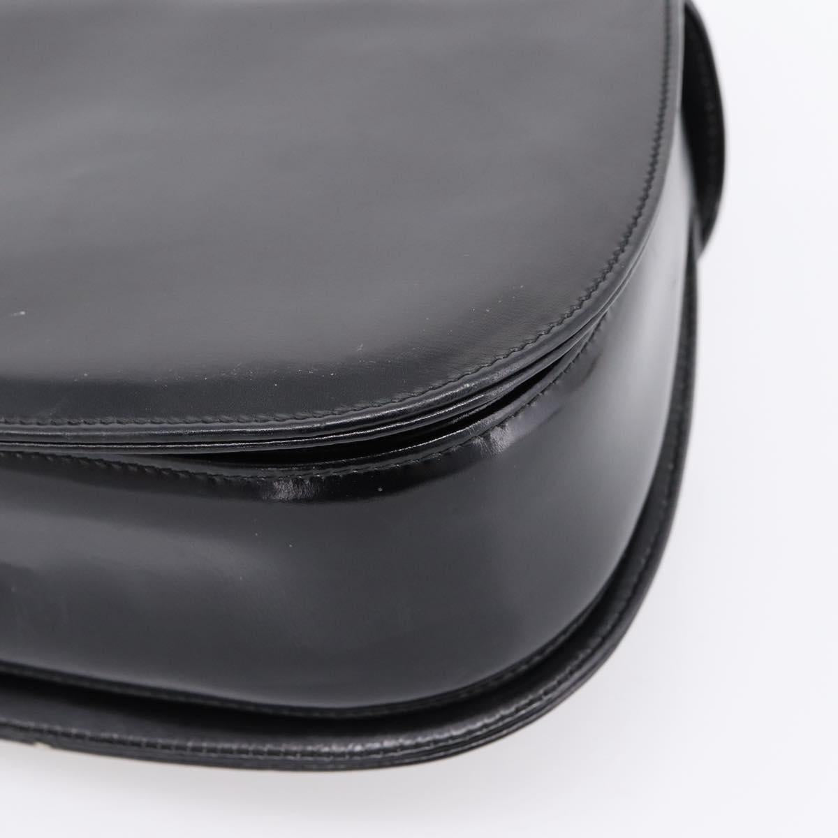 GUCCI Bamboo Hand Bag Leather Black Gold 000 1364 0633 Auth 201509A