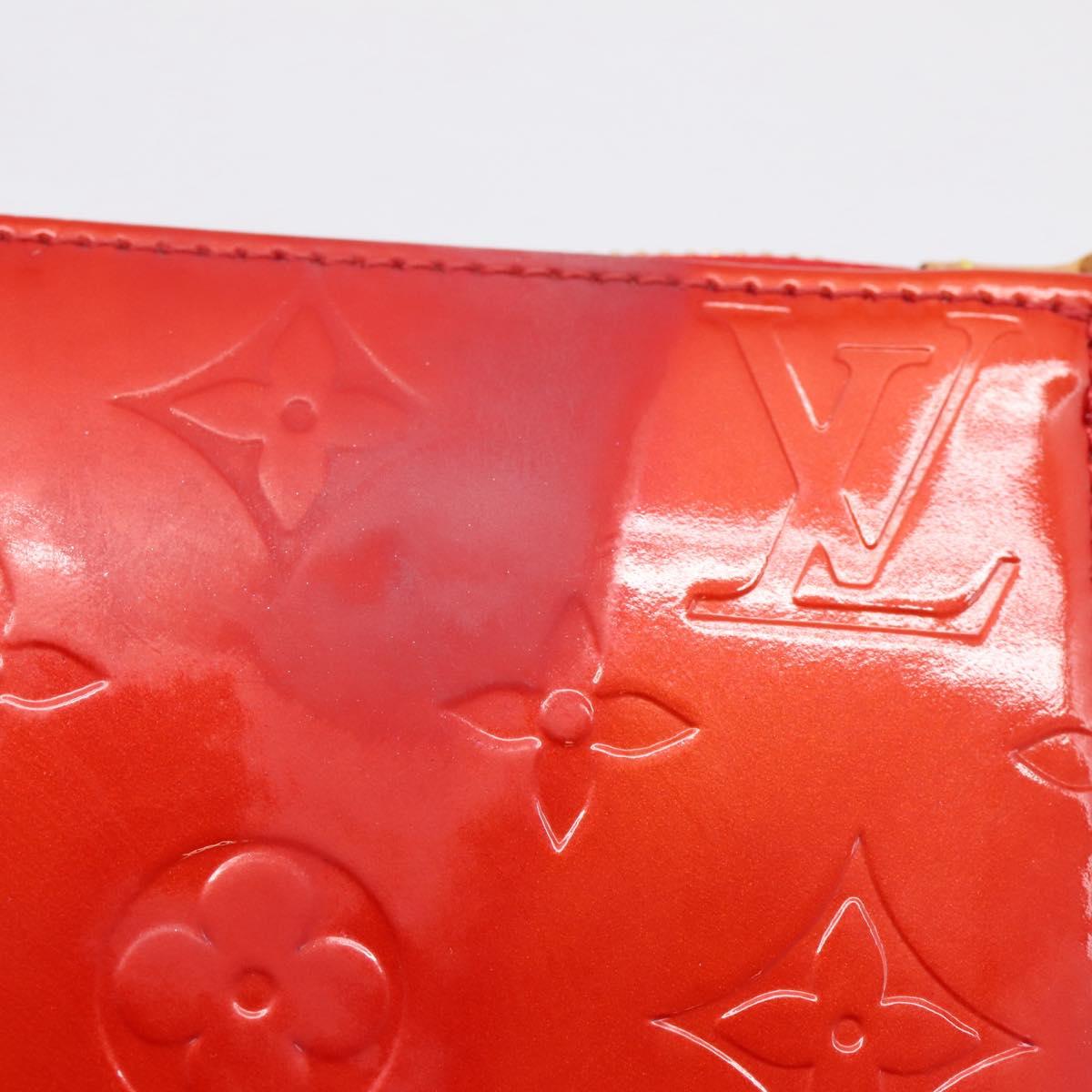 LOUIS VUITTON Monogram Vernis Lexington Pouch Red Rouge M91132 LV Auth 201512