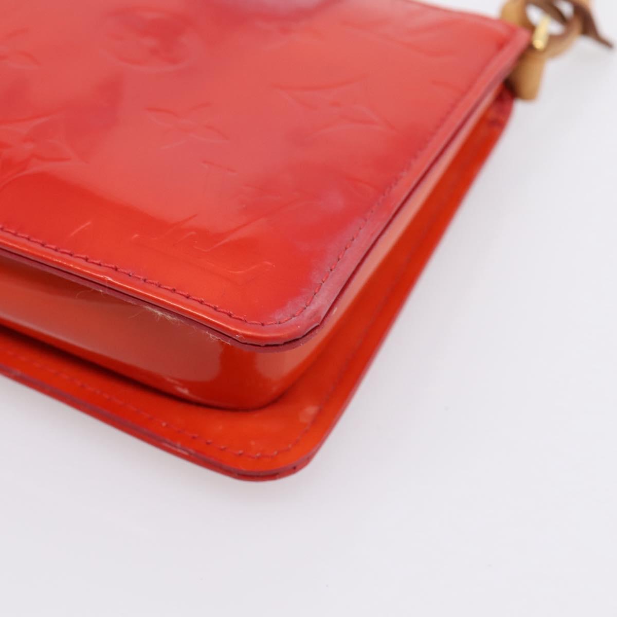 LOUIS VUITTON Monogram Vernis Lexington Pouch Red Rouge M91132 LV Auth 201512