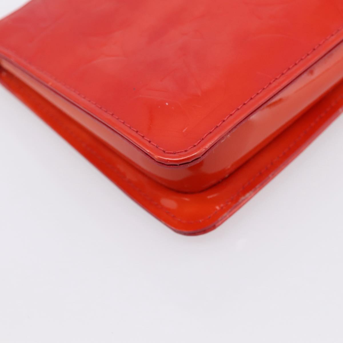 LOUIS VUITTON Monogram Vernis Lexington Pouch Red Rouge M91132 LV Auth 201512