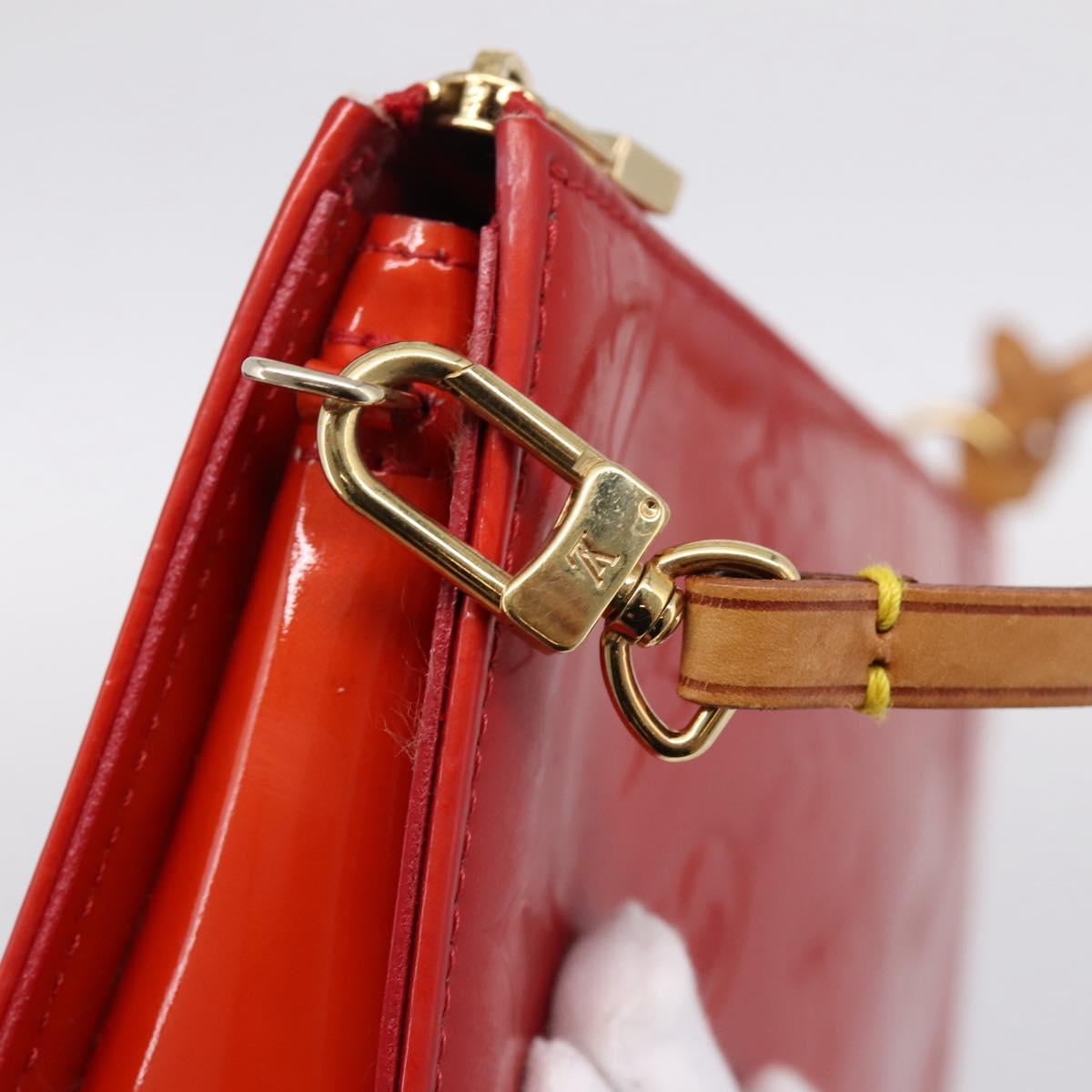LOUIS VUITTON Monogram Vernis Lexington Pouch Red Rouge M91132 LV Auth 201512