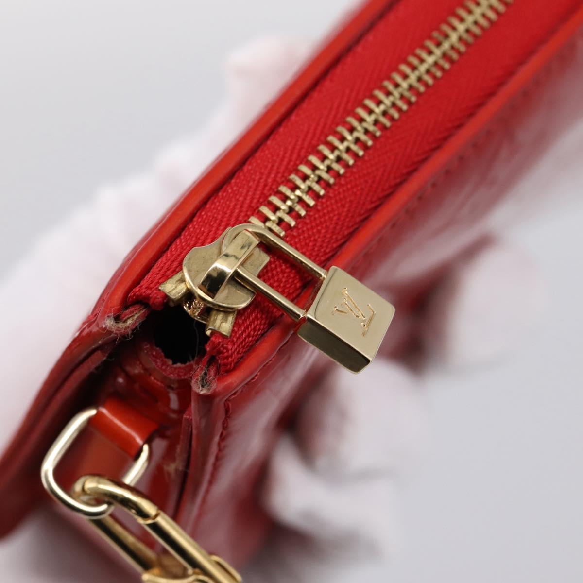 LOUIS VUITTON Monogram Vernis Lexington Pouch Red Rouge M91132 LV Auth 201512