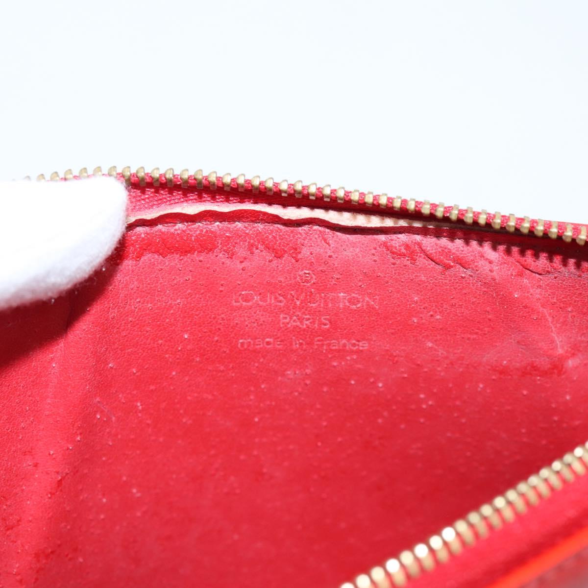 LOUIS VUITTON Monogram Vernis Lexington Pouch Red Rouge M91132 LV Auth 201512