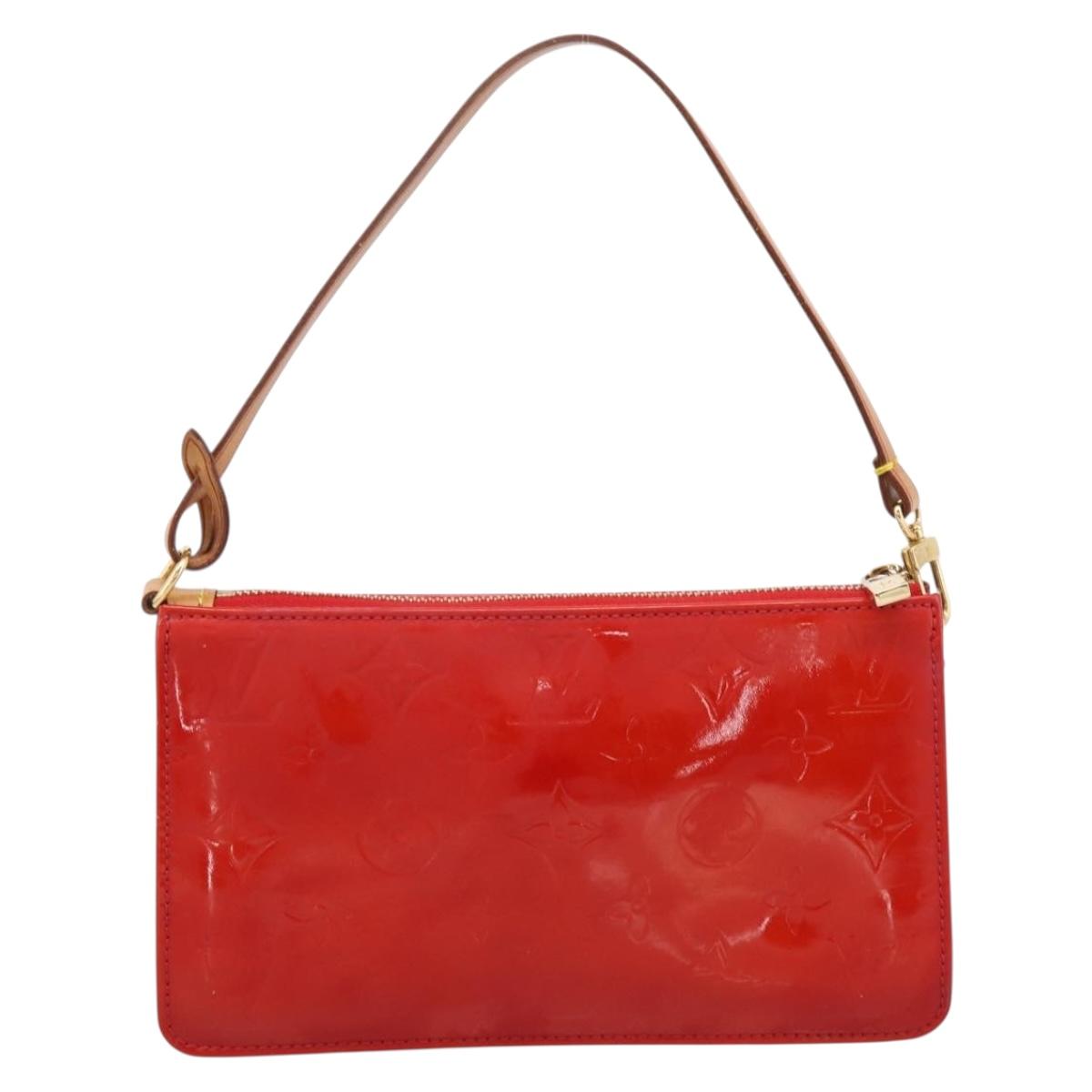 LOUIS VUITTON Monogram Vernis Lexington Pouch Red Rouge M91132 LV Auth 201512