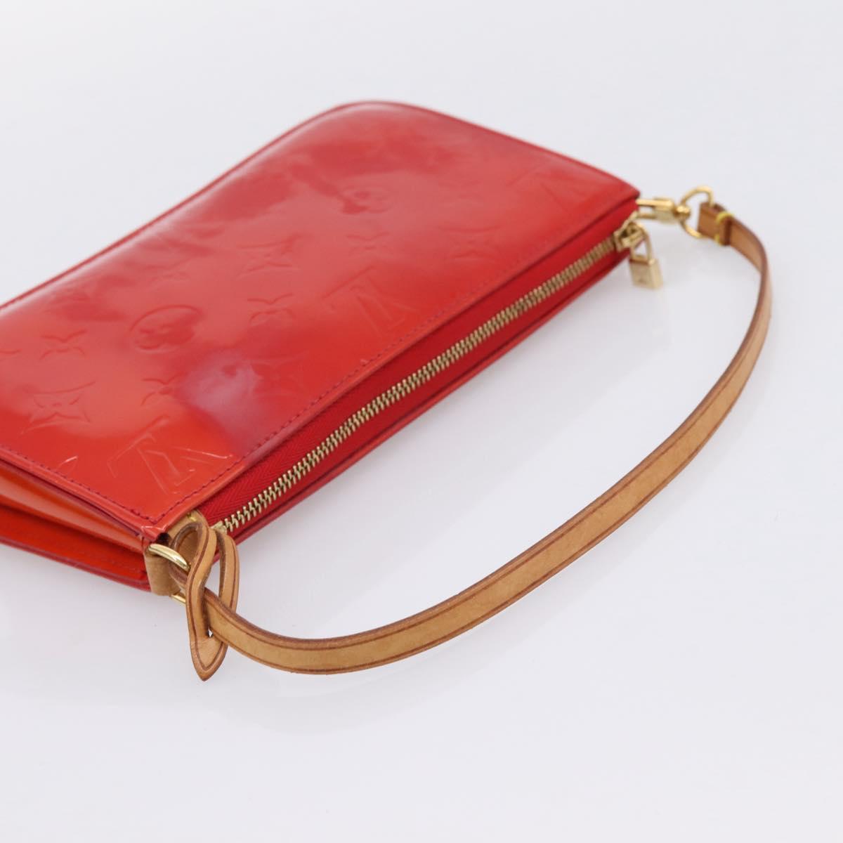 LOUIS VUITTON Monogram Vernis Lexington Pouch Red Rouge M91132 LV Auth 201512