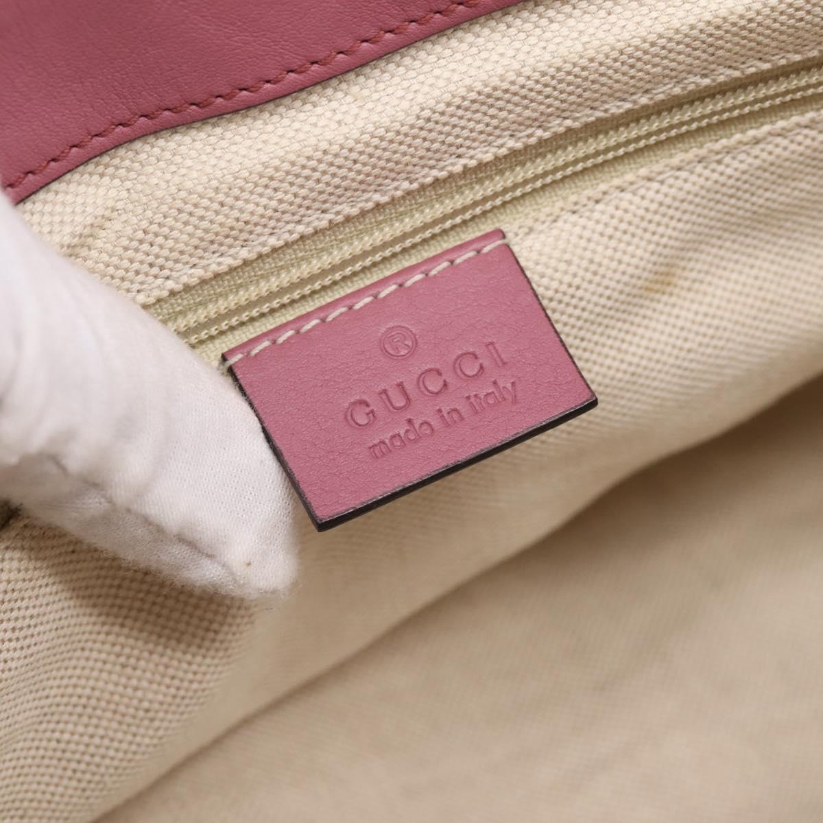 GUCCI Micro GG Canvas Guccissima Bag Leather Pink Gold 308452 Auth 201514