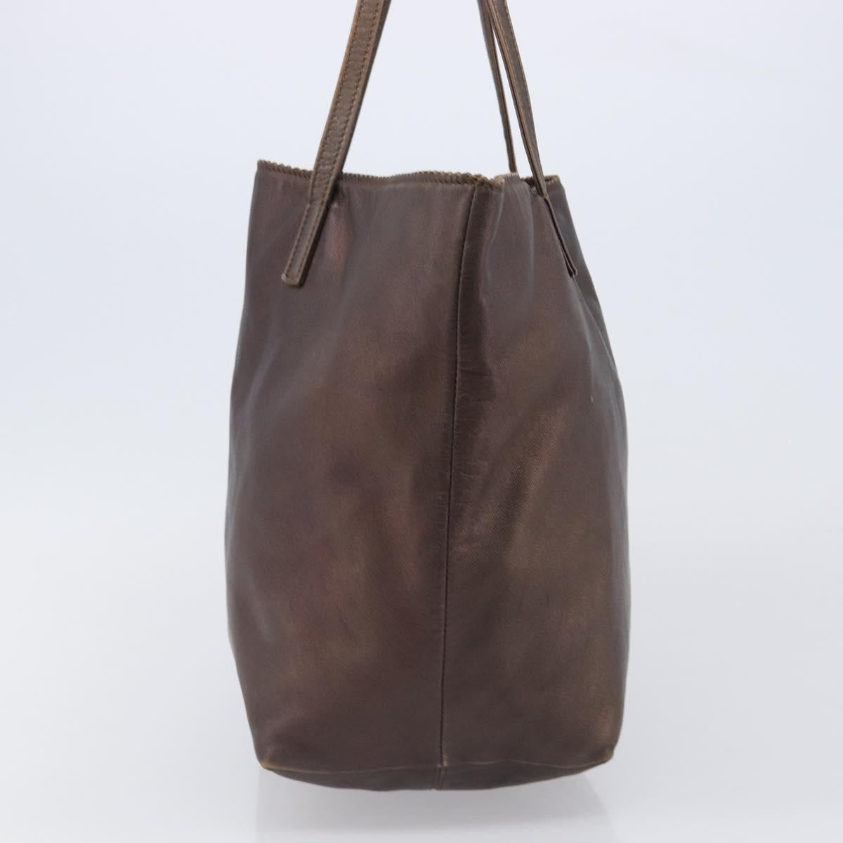 LOEWE Tote Bag Leather Brown Auth 201519
