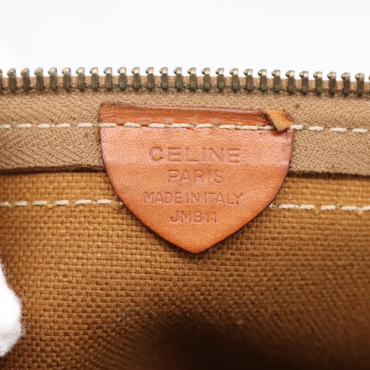 CELINE Macadam Clutch Bag PVC Leather Brown Gold Auth 201520A