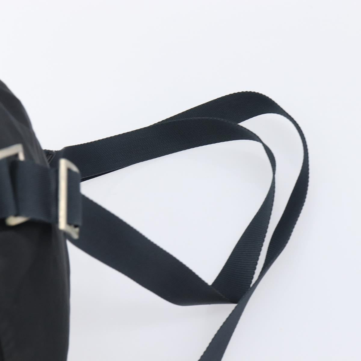 PRADA Backpack Nylon Black Silver Auth 201521