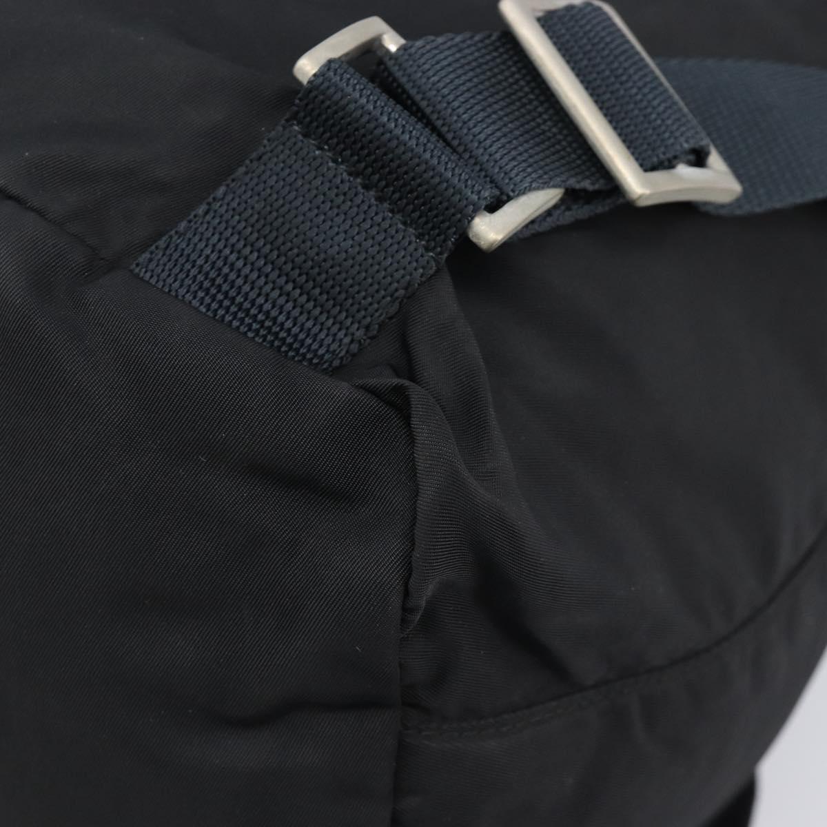 PRADA Backpack Nylon Black Silver Auth 201521
