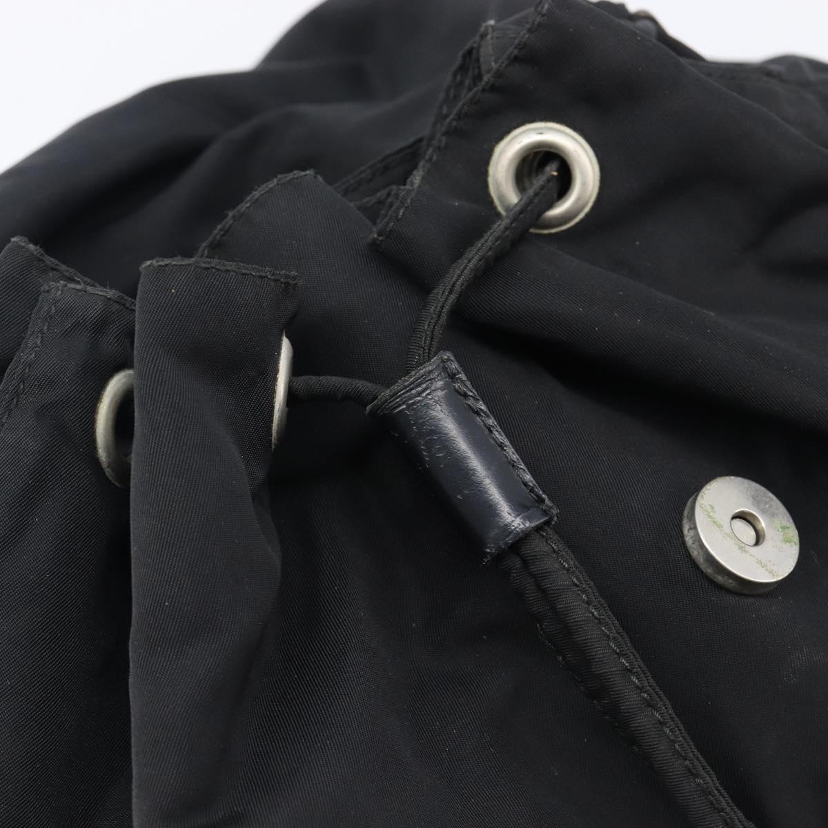 PRADA Backpack Nylon Black Silver Auth 201521