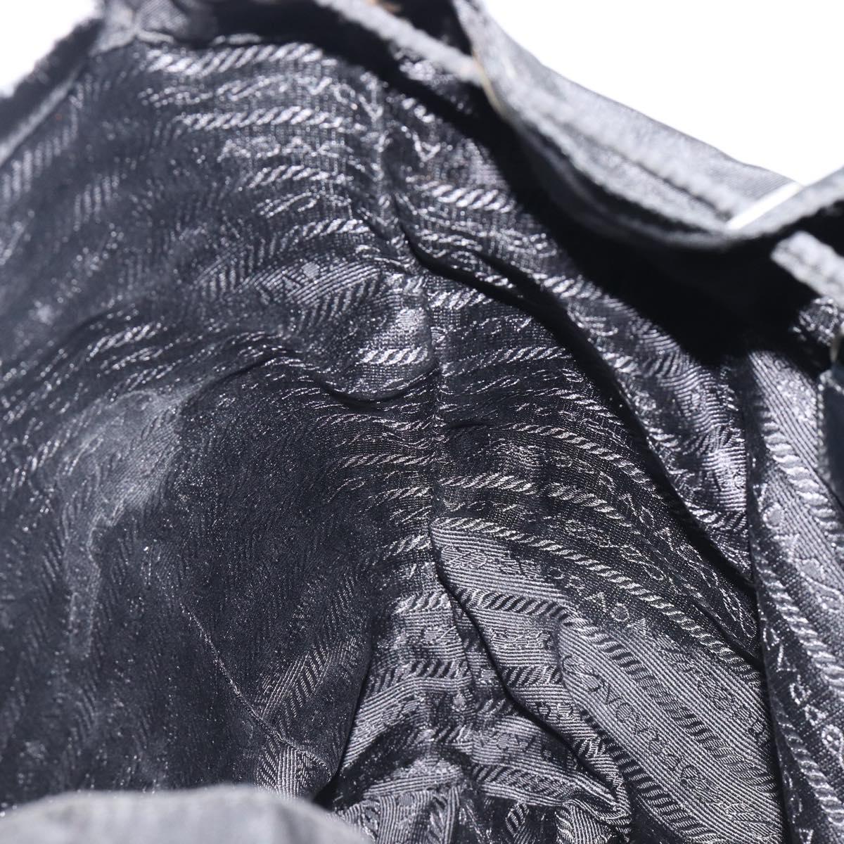 PRADA Backpack Nylon Black Silver Auth 201521