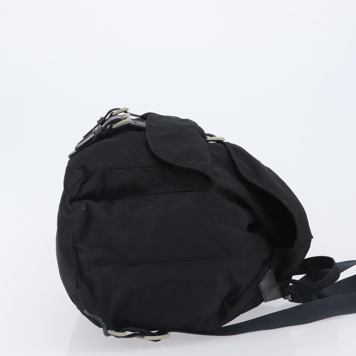 PRADA Backpack Nylon Black Silver Auth 201521