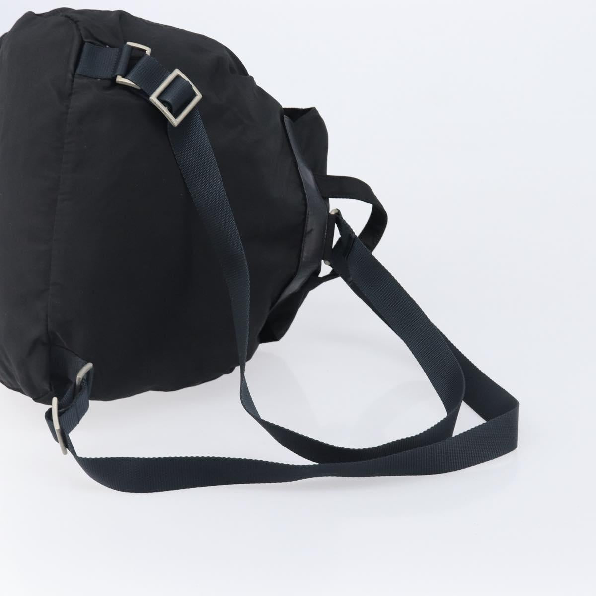 PRADA Backpack Nylon Black Silver Auth 201521