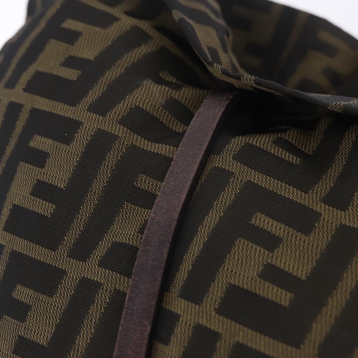 FENDI Zucca Canvas Tote Bag Black Brown Auth 201522