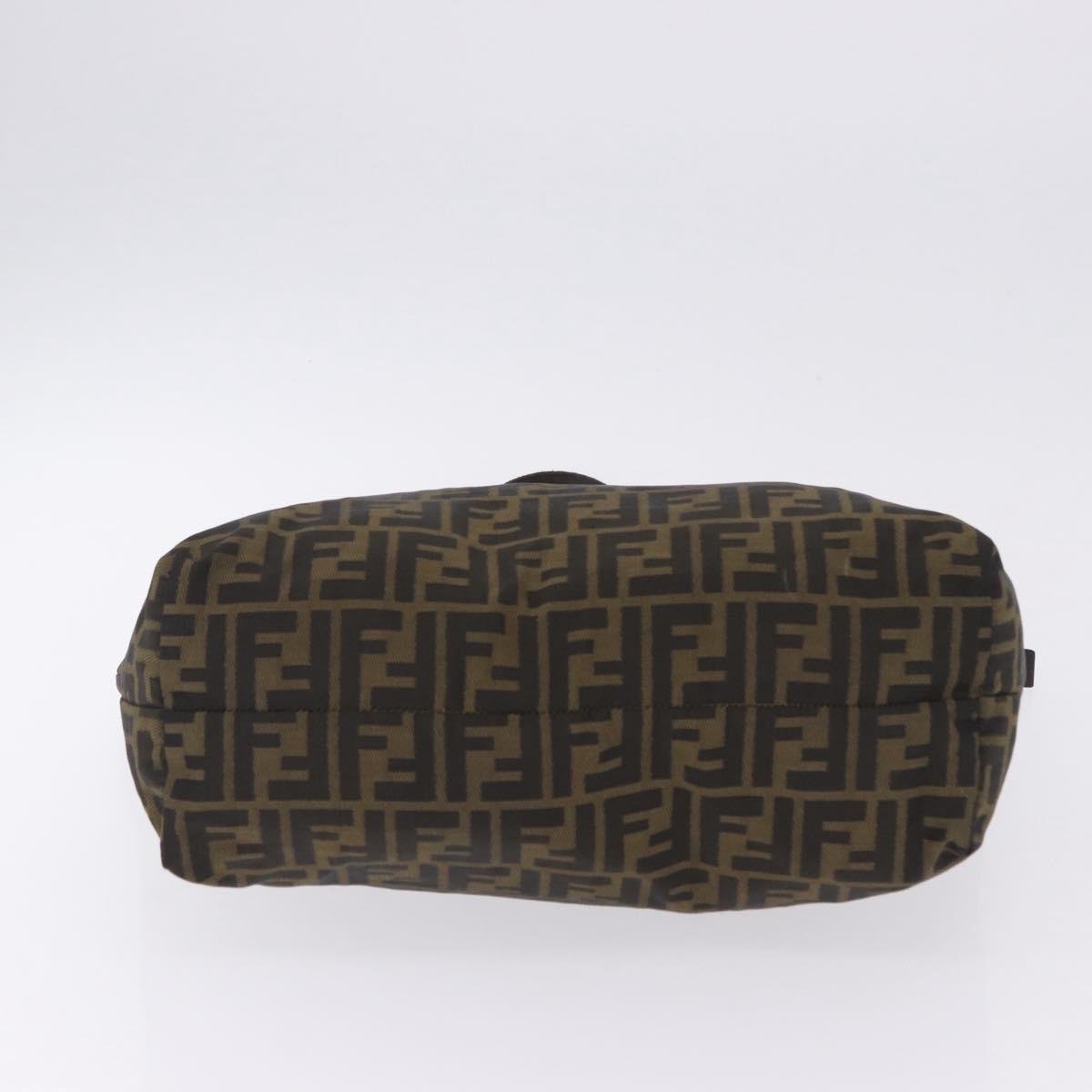 FENDI Zucca Canvas Tote Bag Black Brown Auth 201522