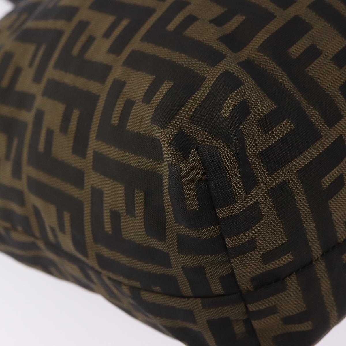 FENDI Zucca Canvas Tote Bag Black Brown Auth 201522