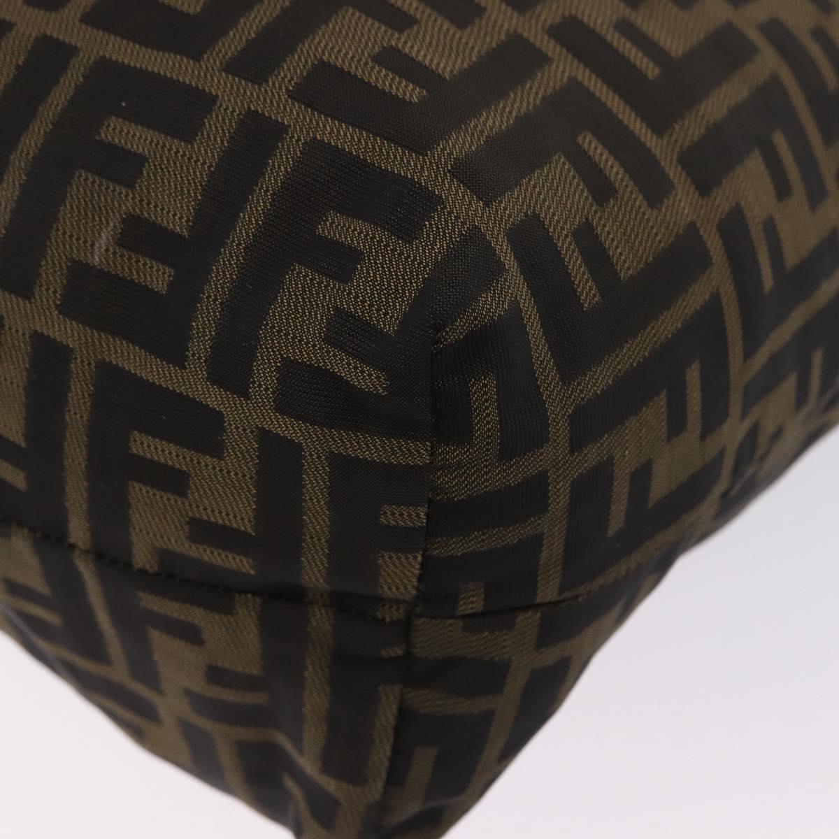 FENDI Zucca Canvas Tote Bag Black Brown Auth 201522