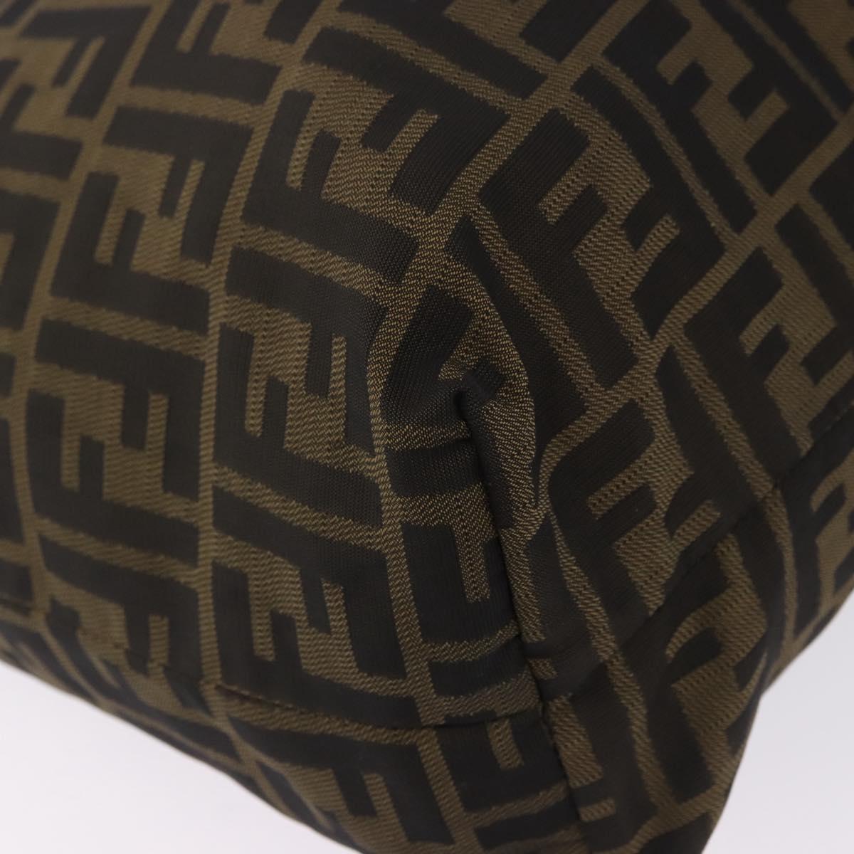 FENDI Zucca Canvas Tote Bag Black Brown Auth 201522