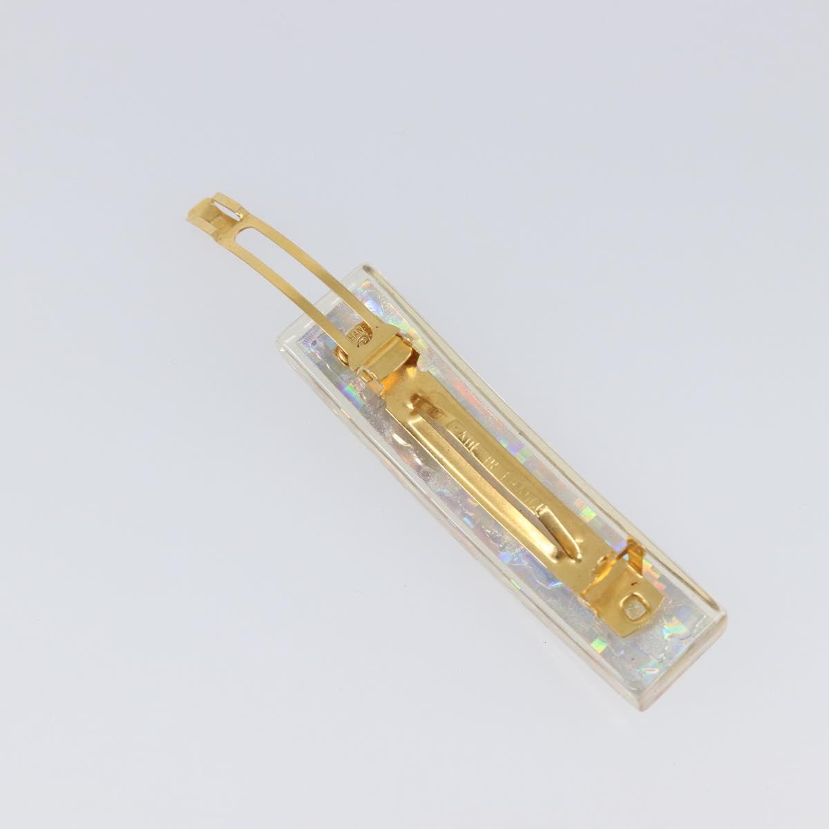 CHANEL Valletta Hair Clip metal Gold CC Auth 201528M