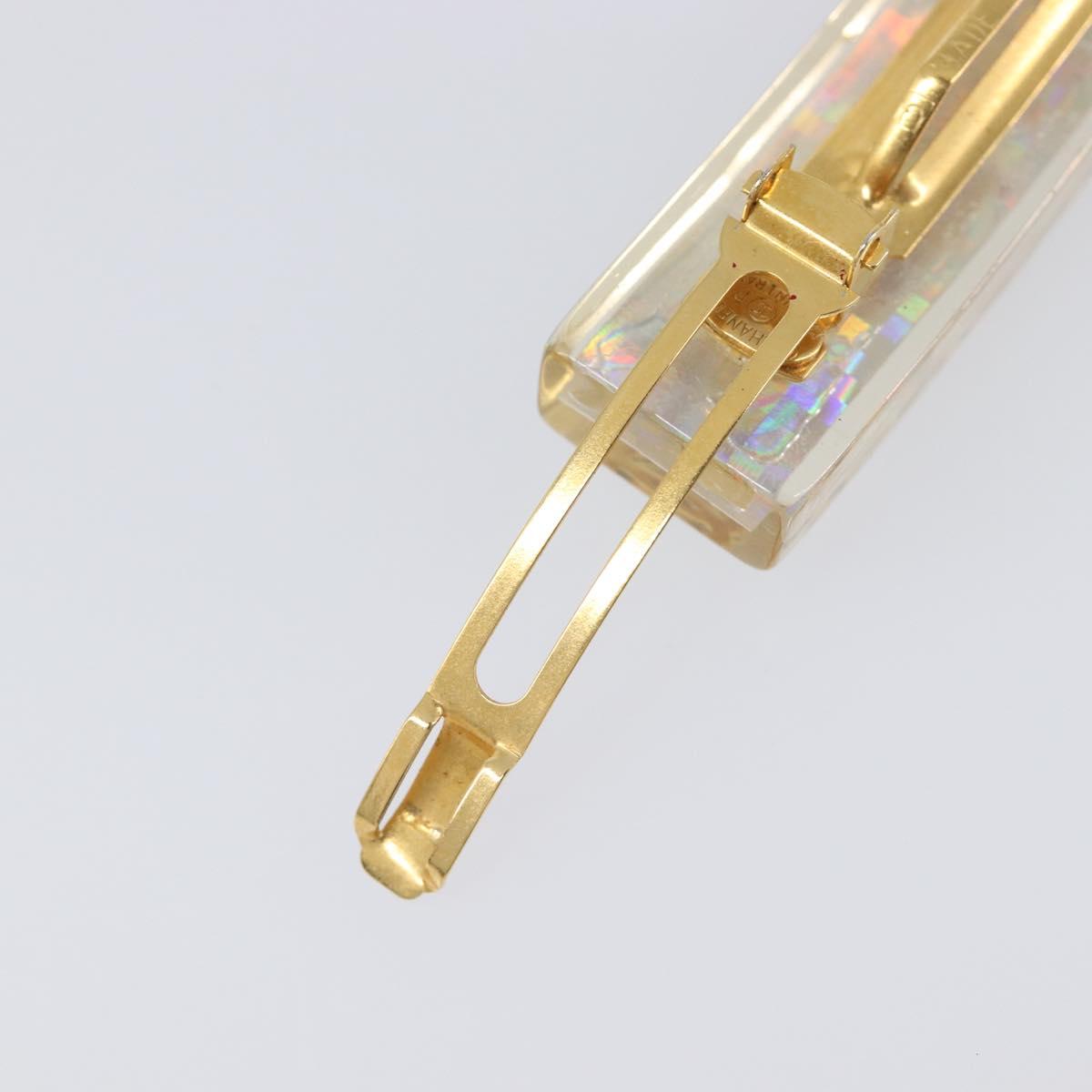 CHANEL Valletta Hair Clip metal Gold CC Auth 201528M
