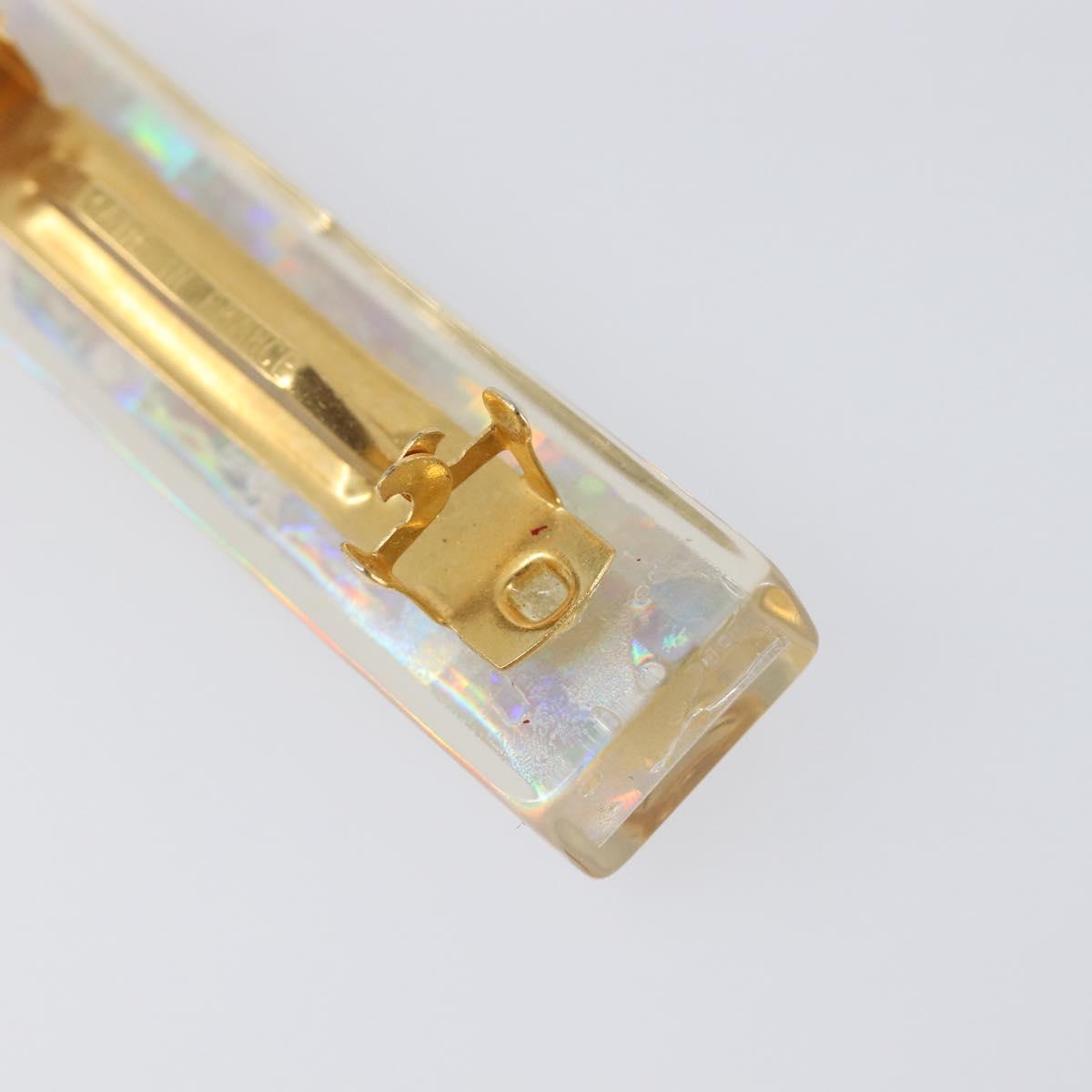 CHANEL Valletta Hair Clip metal Gold CC Auth 201528M