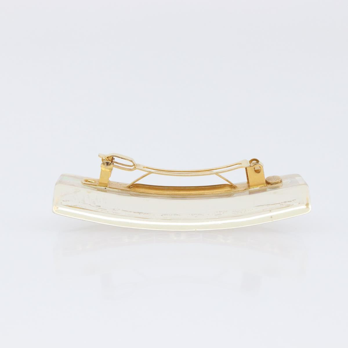 CHANEL Valletta Hair Clip metal Gold CC Auth 201528M
