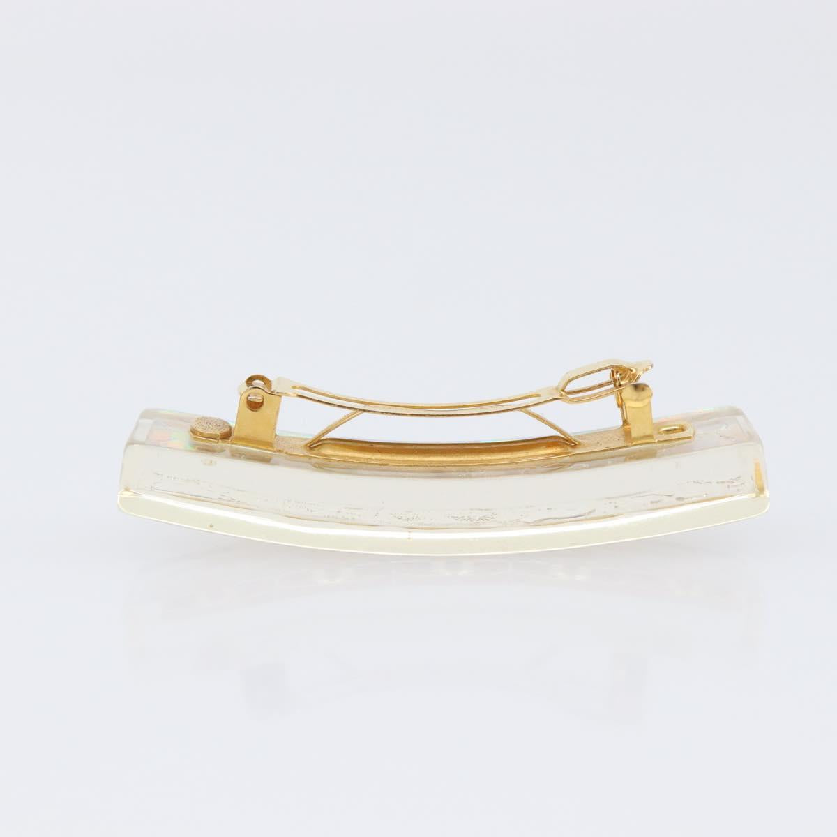 CHANEL Valletta Hair Clip metal Gold CC Auth 201528M