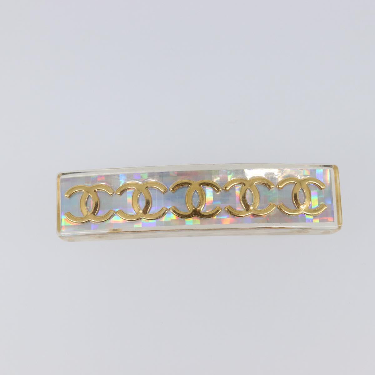 CHANEL Valletta Hair Clip metal Gold CC Auth 201528M