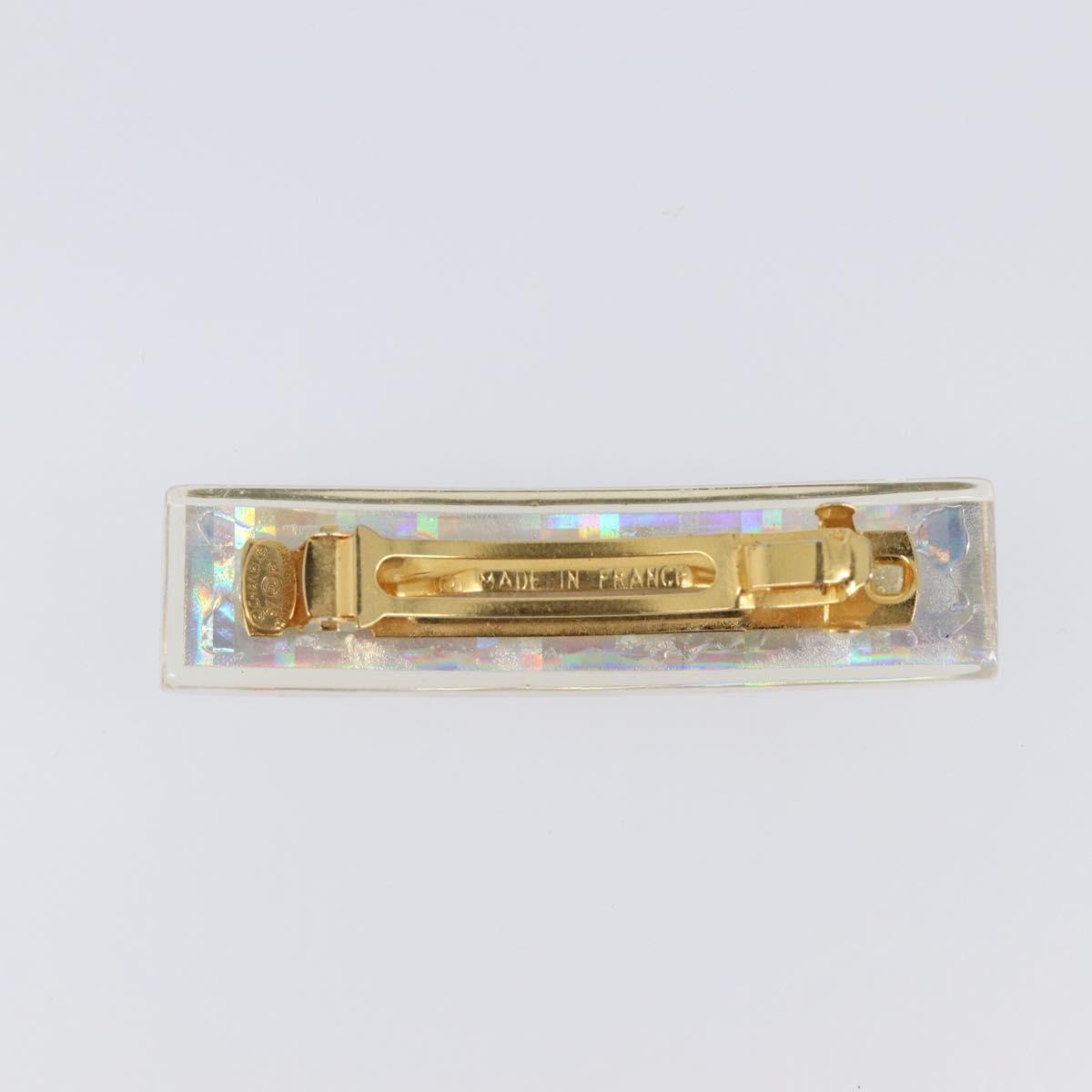 CHANEL Valletta Hair Clip metal Gold CC Auth 201528M