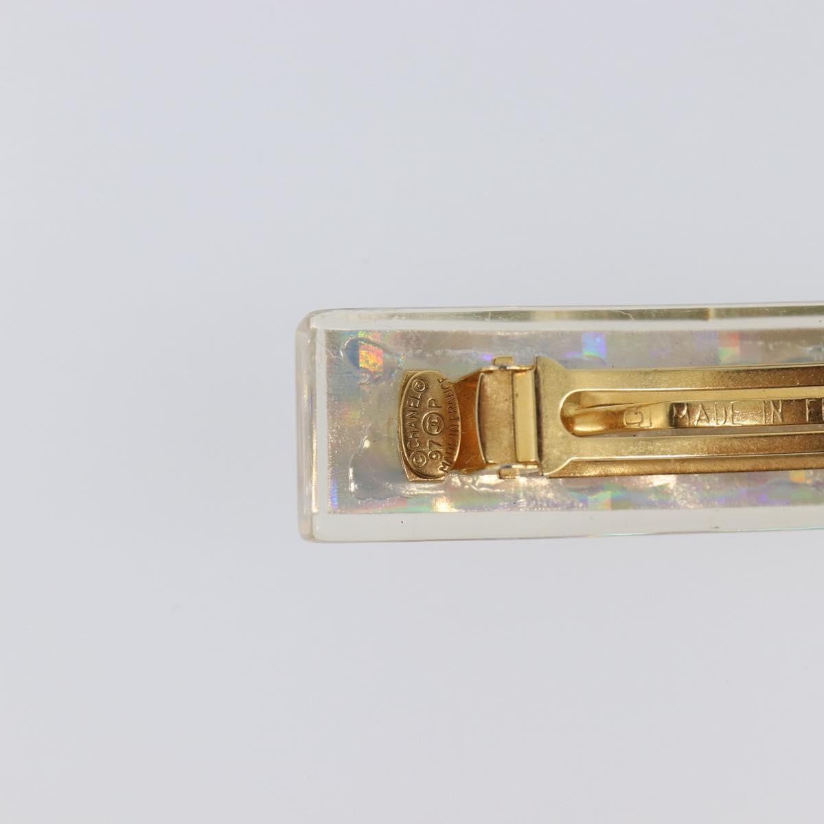 CHANEL Valletta Hair Clip metal Gold CC Auth 201528M