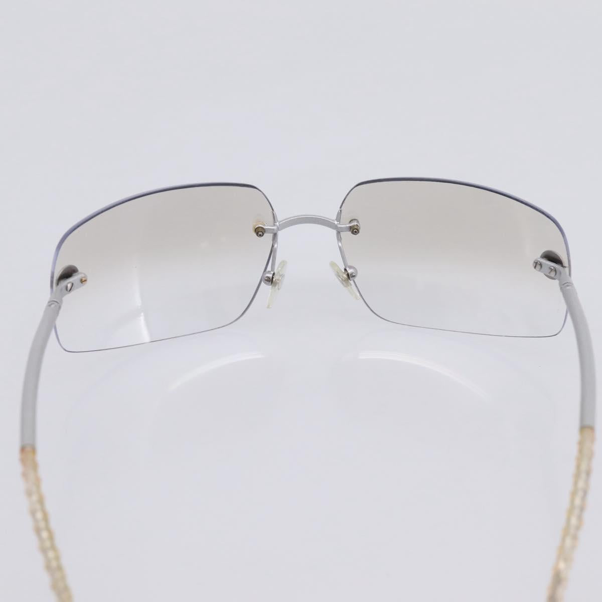 CHANEL Glasses metal Silver CC Auth 201529M