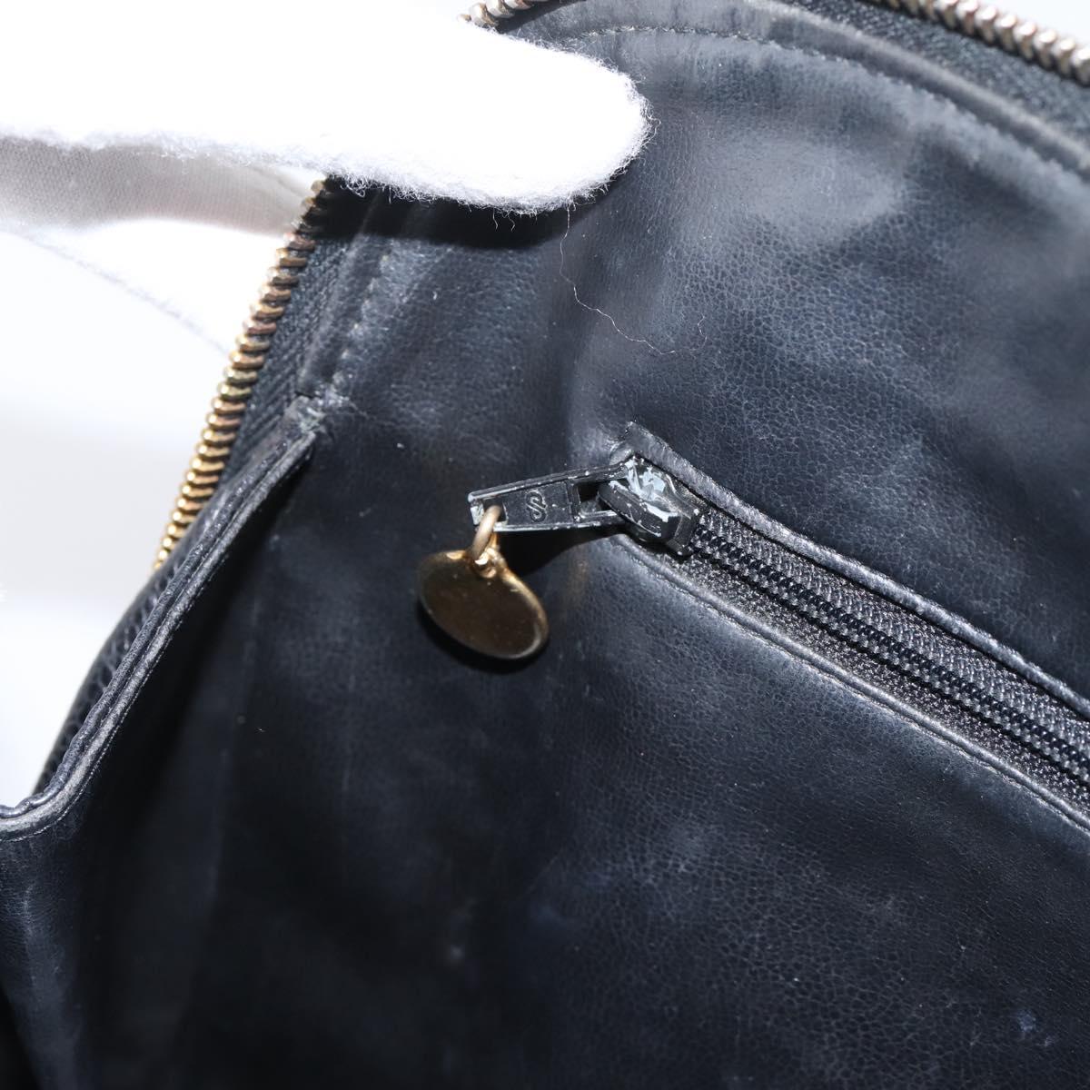 CHANEL COCO Mark Chain Shoulder Bag Caviar Skin Black Gold CC Auth 201540A
