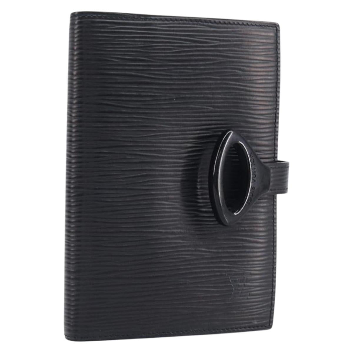 LOUIS VUITTON Epi Agenda PM Day Planner Cover Black R20052 LV Auth 201542