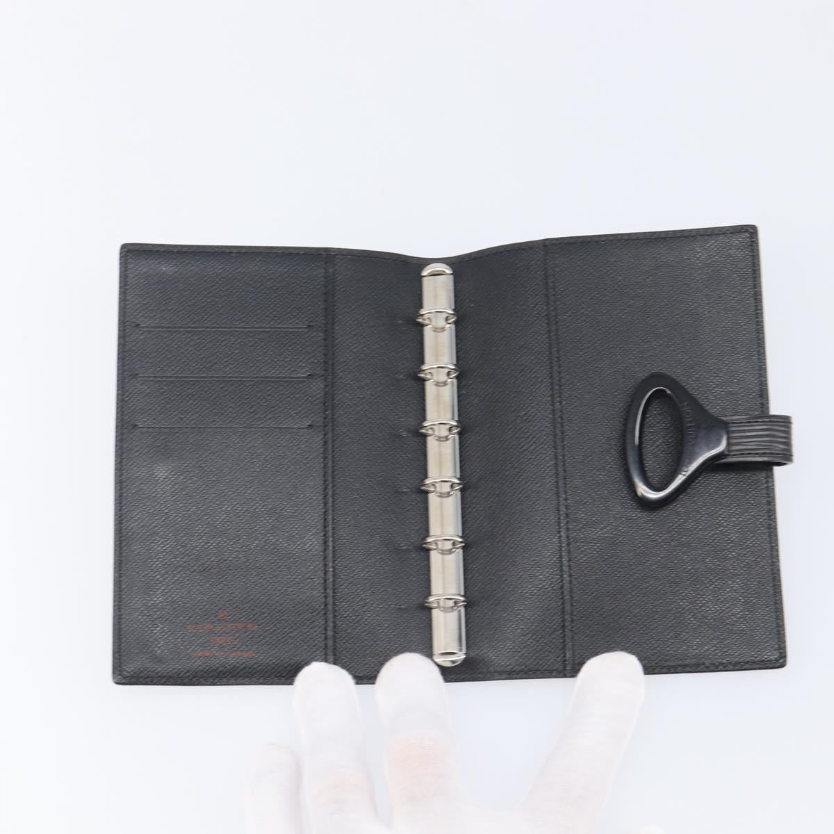 LOUIS VUITTON Epi Agenda PM Day Planner Cover Black R20052 LV Auth 201542