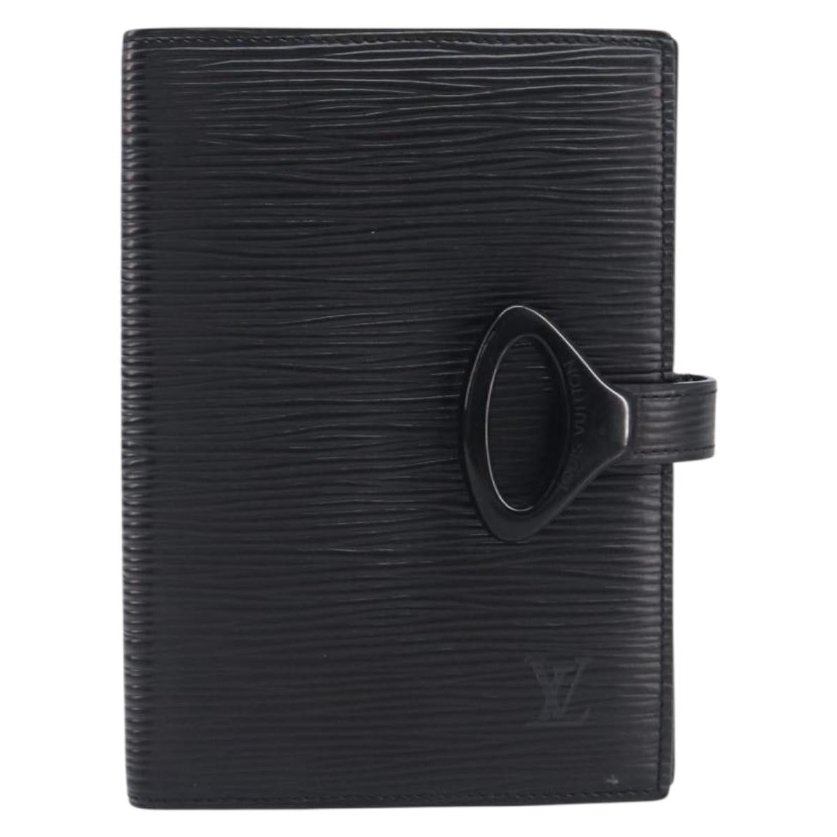 LOUIS VUITTON Epi Agenda PM Day Planner Cover Black R20052 LV Auth 201542