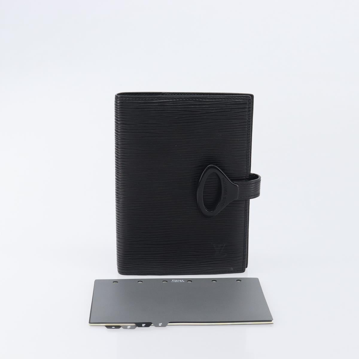 LOUIS VUITTON Epi Agenda PM Day Planner Cover Black R20052 LV Auth 201542