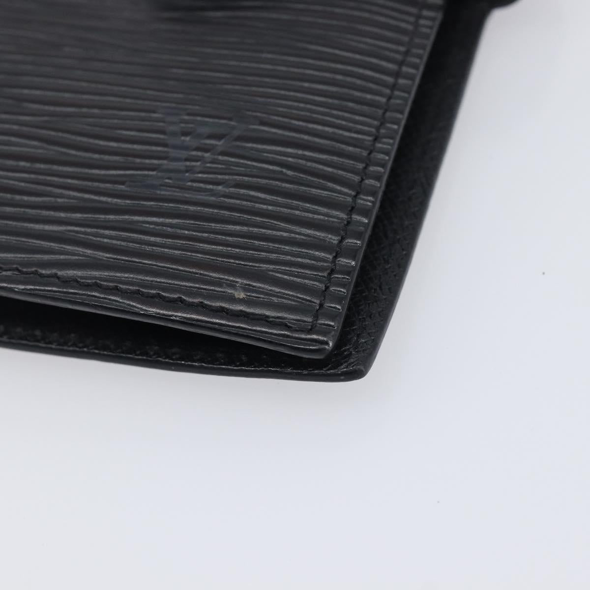 LOUIS VUITTON Epi Agenda PM Day Planner Cover Black R20052 LV Auth 201542