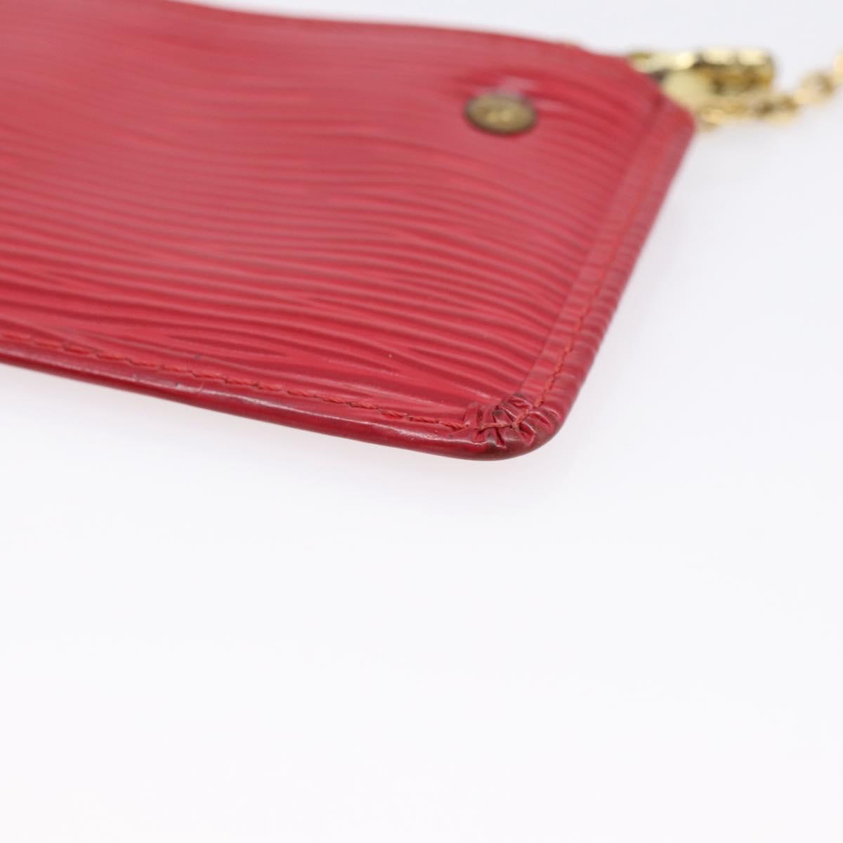 LOUIS VUITTON Epi Pochette Cles Coin Purse Red M63807 LV Auth 201546