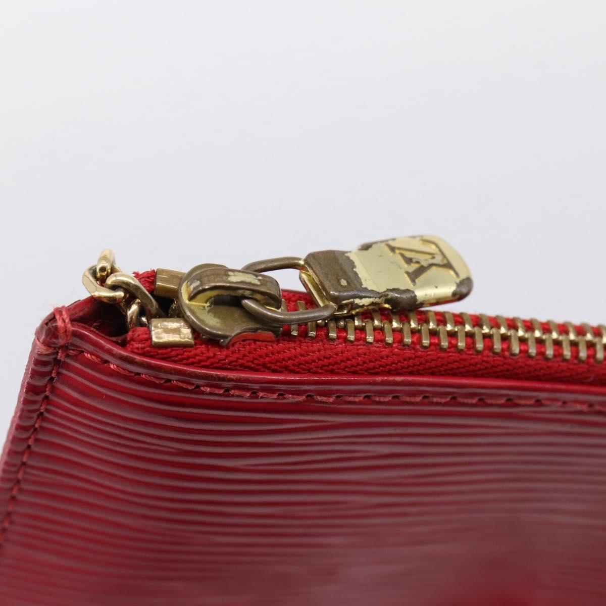 LOUIS VUITTON Epi Pochette Cles Coin Purse Red M63807 LV Auth 201546