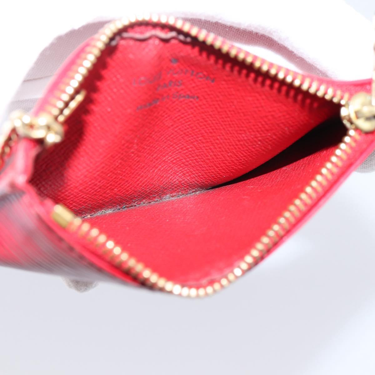 LOUIS VUITTON Epi Pochette Cles Coin Purse Red M63807 LV Auth 201546