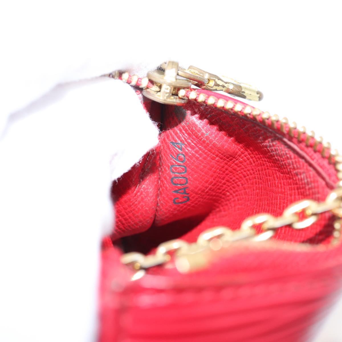 LOUIS VUITTON Epi Pochette Cles Coin Purse Red M63807 LV Auth 201546